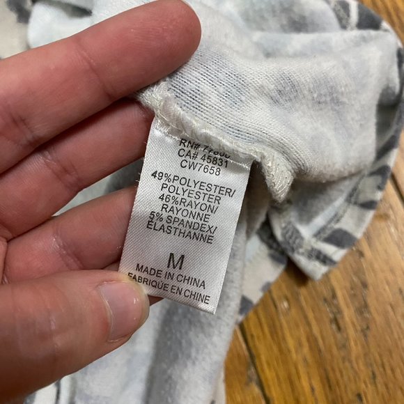 Chaser Leopard Print V-Neck Hoodie Size M - Picture 4 of 7